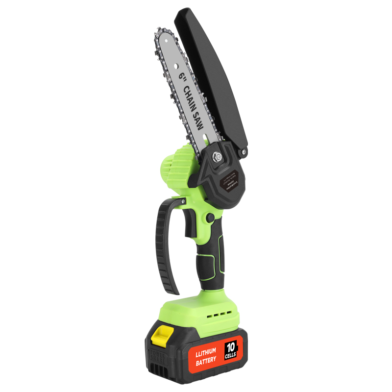 21v Lithium-Ion Brushless Electric Chainsaw 6 Inch Cordless Electric Woodworking Saw Garden Tool Handheld Electric Chain Saw