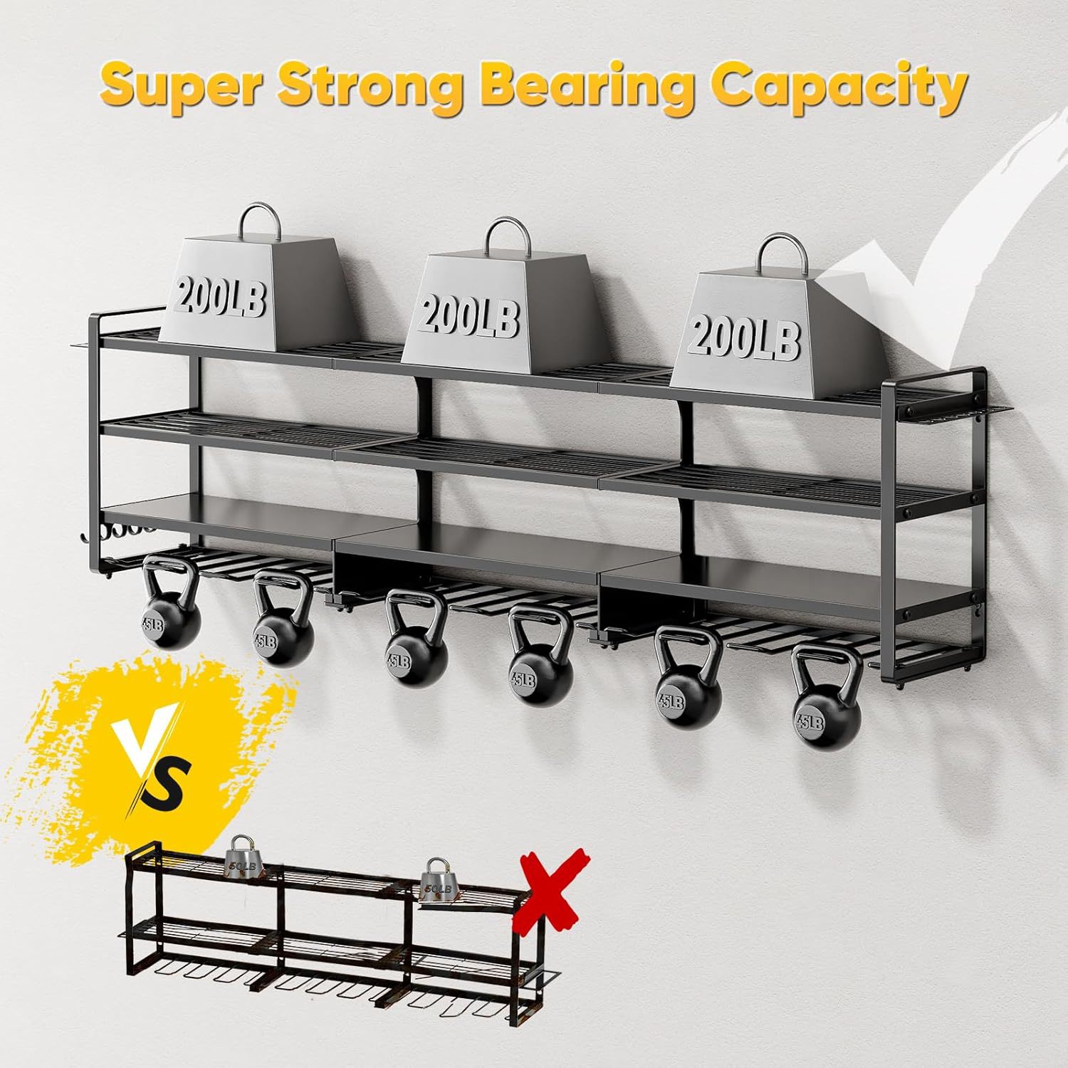Hot-Selling Modern Detachable Adjustable Heavy-Duty Carbon Steel Garage Wall-Mounted Multi-Slot Electric Drill Tool Storage Rack