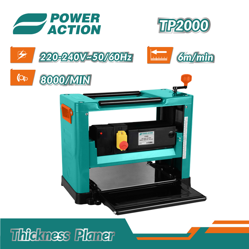 Electric 2000W Portable Woodworking Table Planer Benchtop Thicknesser Wood Thickness Planer