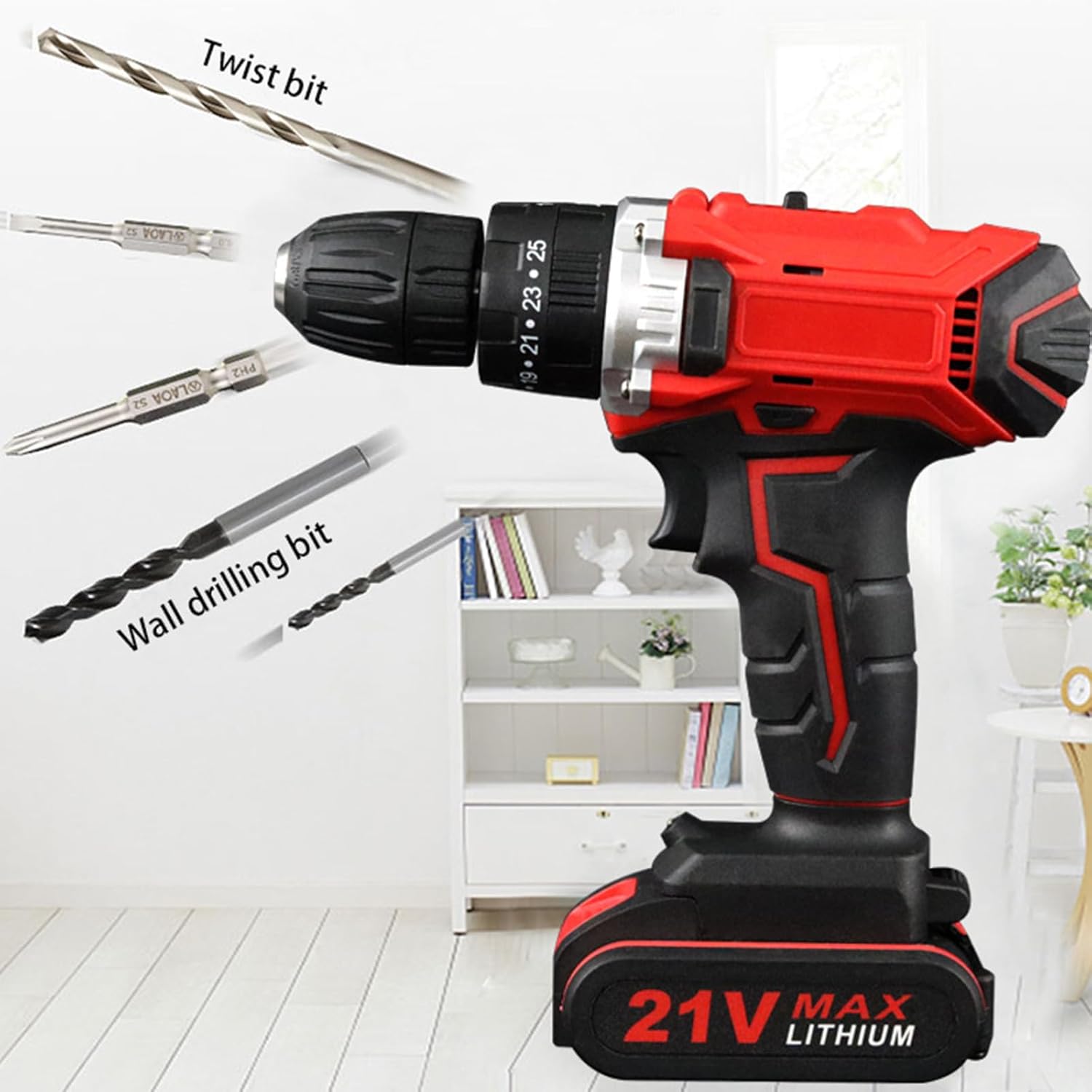 21V Brushless Cordless Industrial Grade Adjustable Torque Dual Speed Lithium Battery Drill