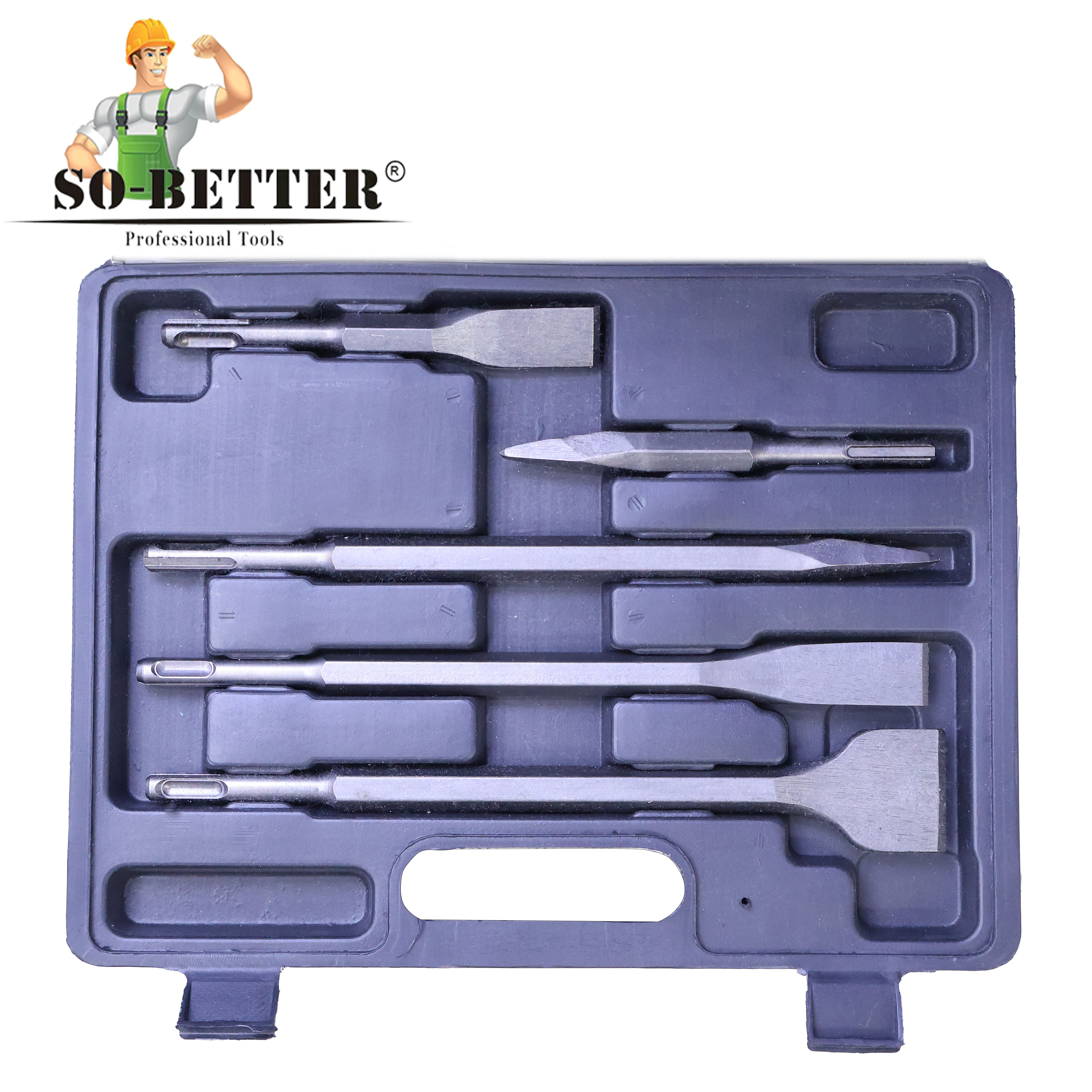 Electric Hammer Drills SDS Plus And Chisel Set 17pcs For Concrete Stone Working