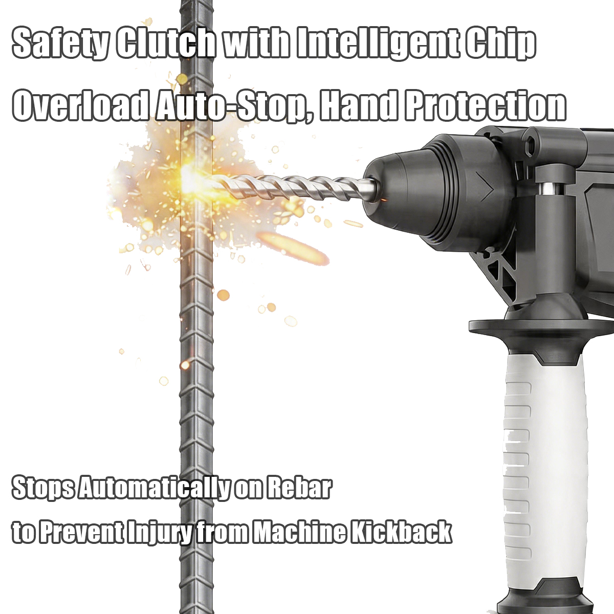 710W 220V AC Portable Corded Hammer Drill,NSCD Variable Speed for Concrete Drilling Construction &amp; DIY