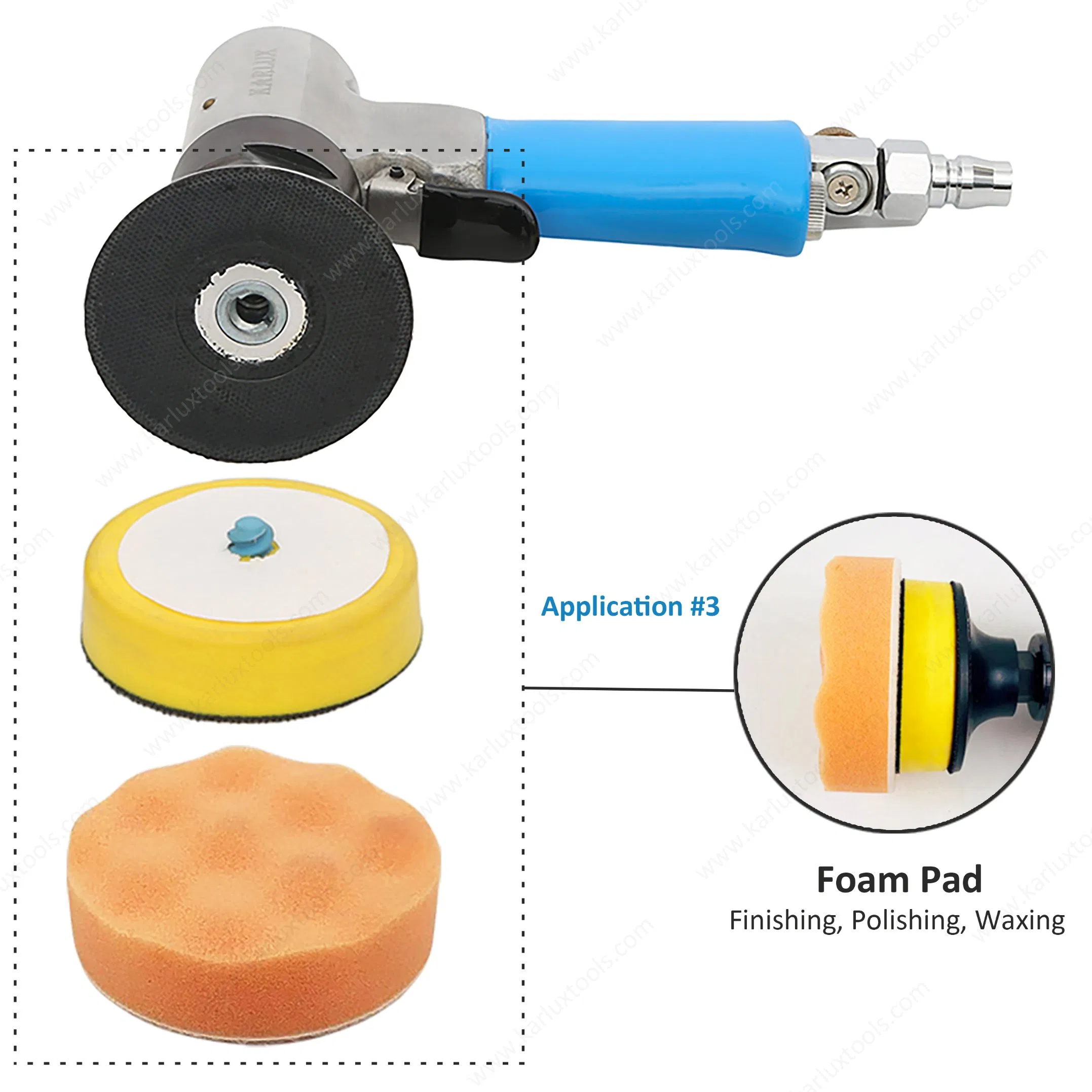 7403 Air Power Polishing Tool in Rotary Pneumatic Air Sander