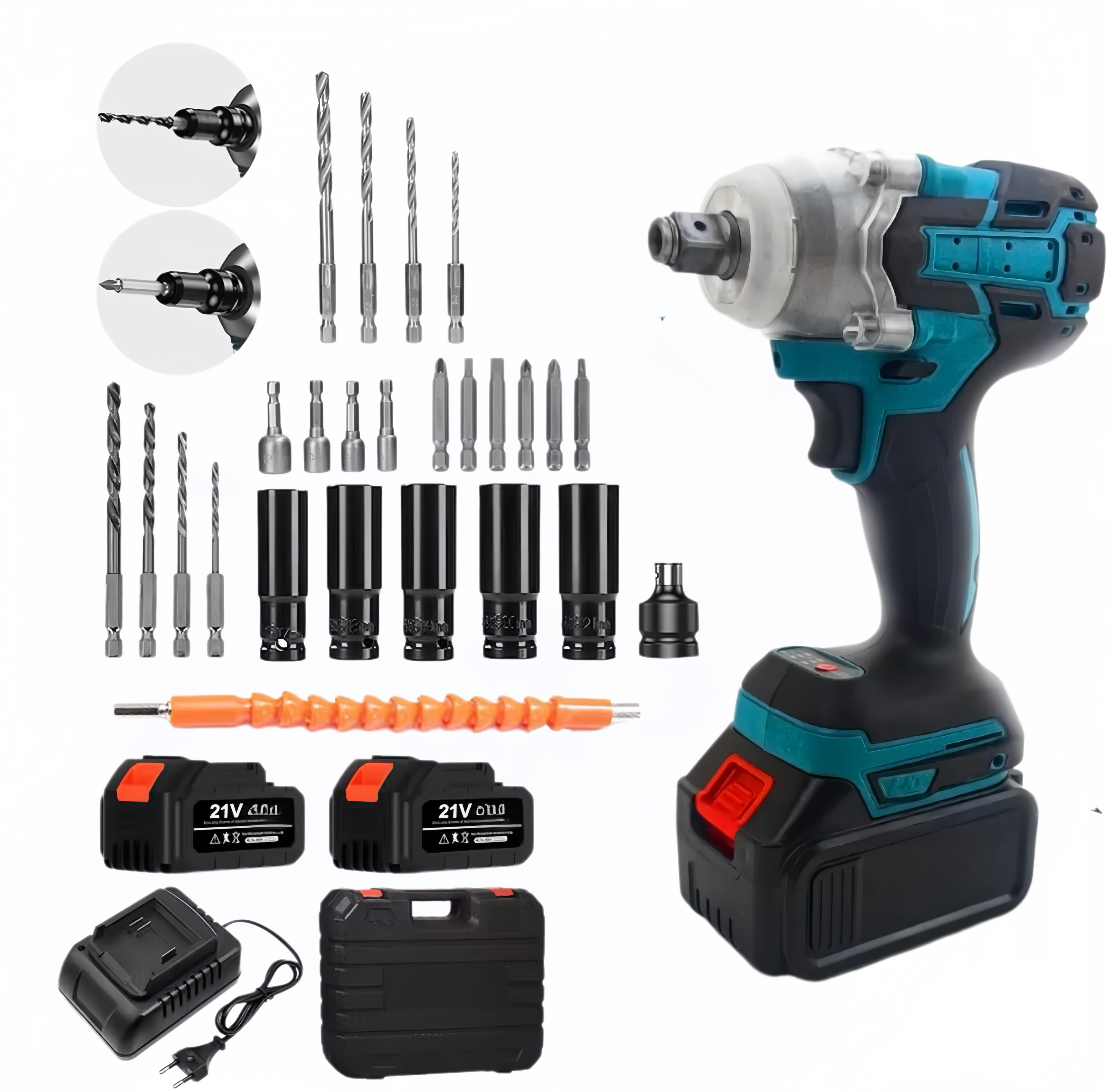 21V Electric Brushless Impact Wrench Industrial Grade Cordless 1/2 Plug Electric Tool