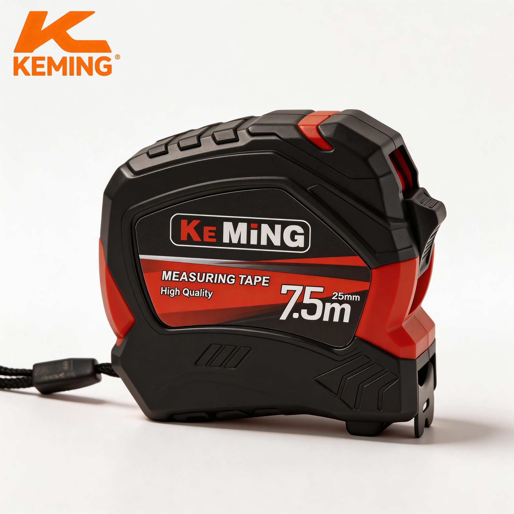 Keming Patent Multifunction High Precision 7.5M/25FT Rubber Tape Measure New Design High Quality Custom Contractor Tape Measure
