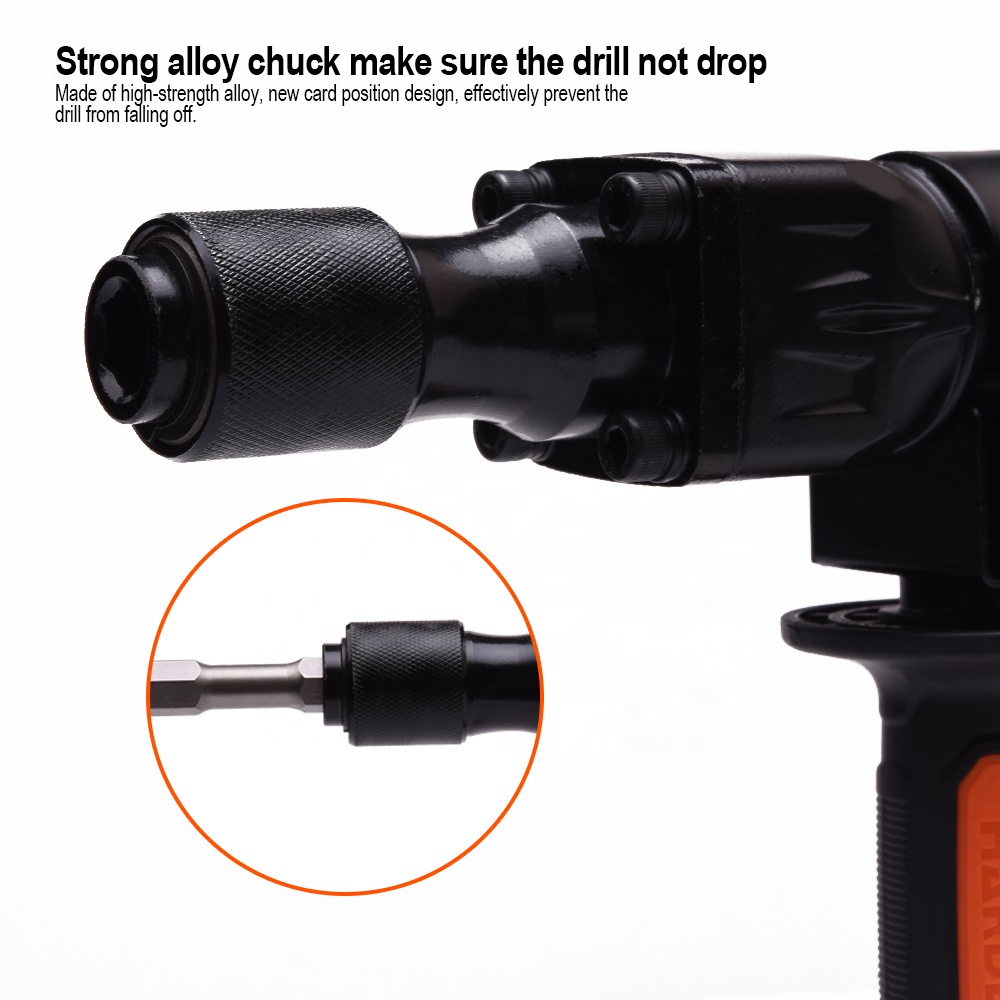 HARDEN 1100W Industrial Demolition Breaker Hammer | Hex Jackhammer with 2 Chisels &amp; Carry Case for Concrete Construction