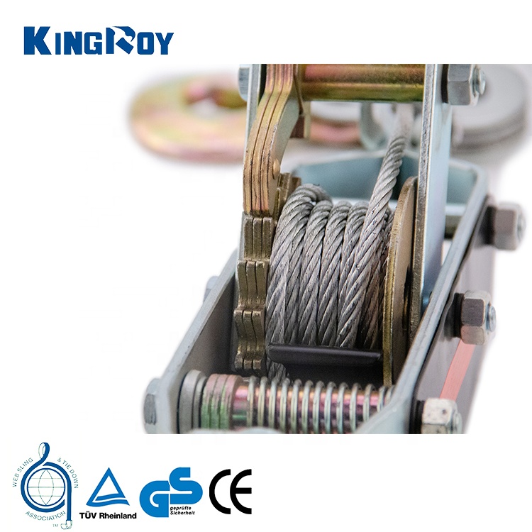KingRoy 4 Ton CE Heavy Duty Industrial Cable Tool Wire Rope Hand Manual Cable Ratchet Power Puller