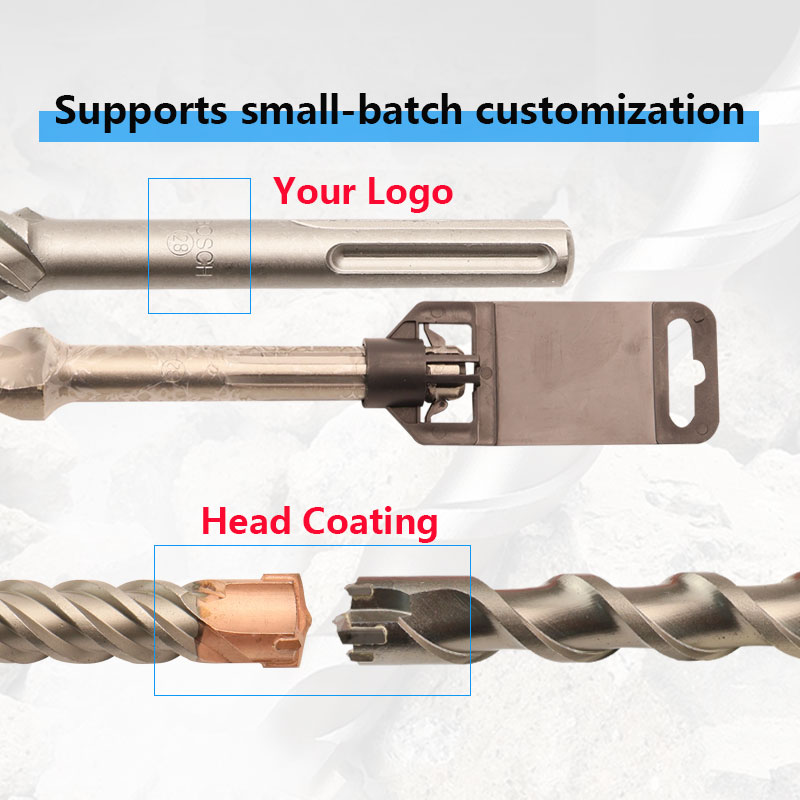 High-quality Rotary Hammer Drill Bits - 1-1/4 Inch Diameter, specialized for Rock Mines and Concrete Drilling, Customizable.