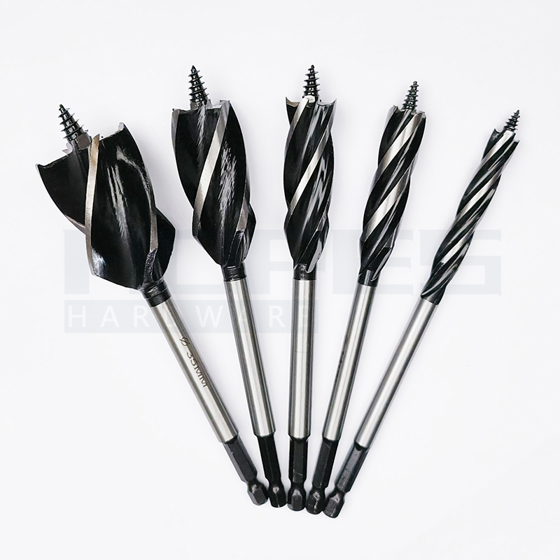 10-35mm Fast Boring Auger Drill Bits with 4 Flutes 1/4 Hex Shank Quick Cutting Woodworking Carpenter Drilling Tools