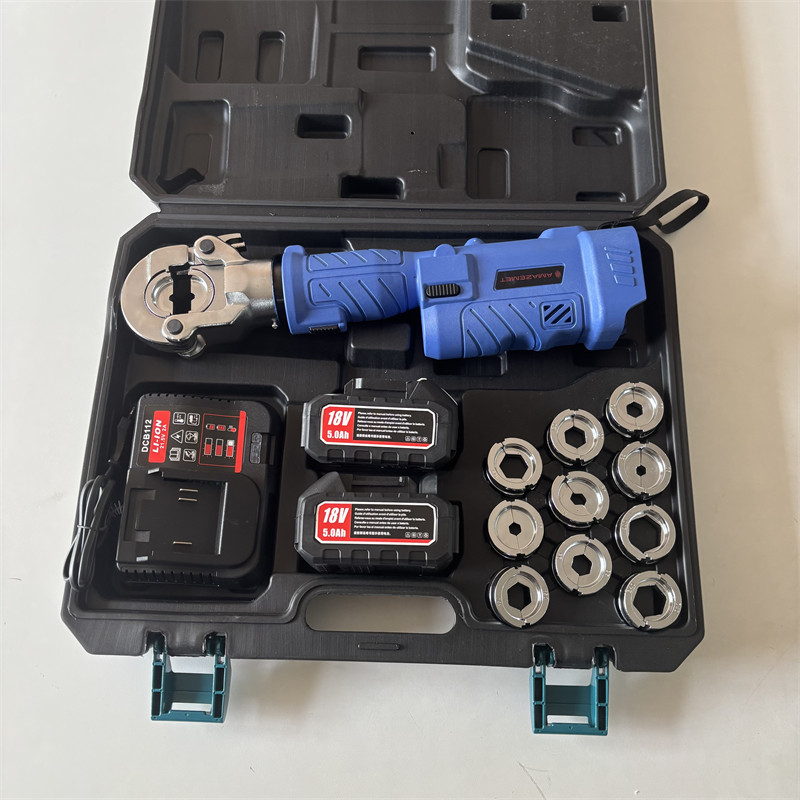 ES-300 Portable Cordless Hydraulic Crimper Lithium Battery Powered Crimping Tool For Copper Aluminum Lugs Cables