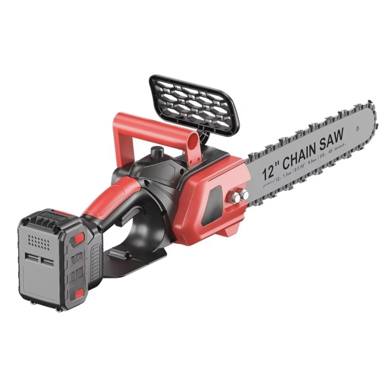High Power Output 12 Inches Cordless Electric Chain Saw, Dual Batteries Brushless Motor with Industrial-Grade Wood Cutting Tool