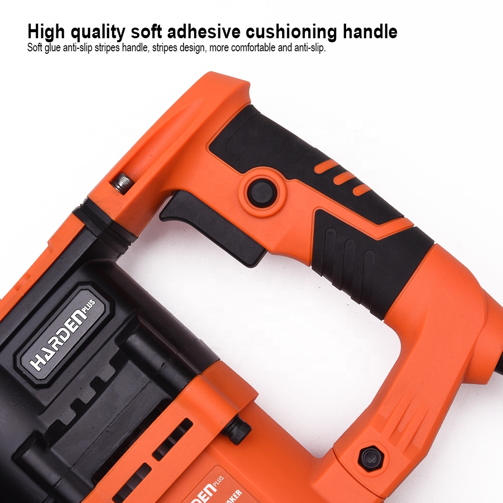 HARDEN 1100W Industrial Demolition Breaker Hammer | Hex Jackhammer with 2 Chisels &amp; Carry Case for Concrete Construction