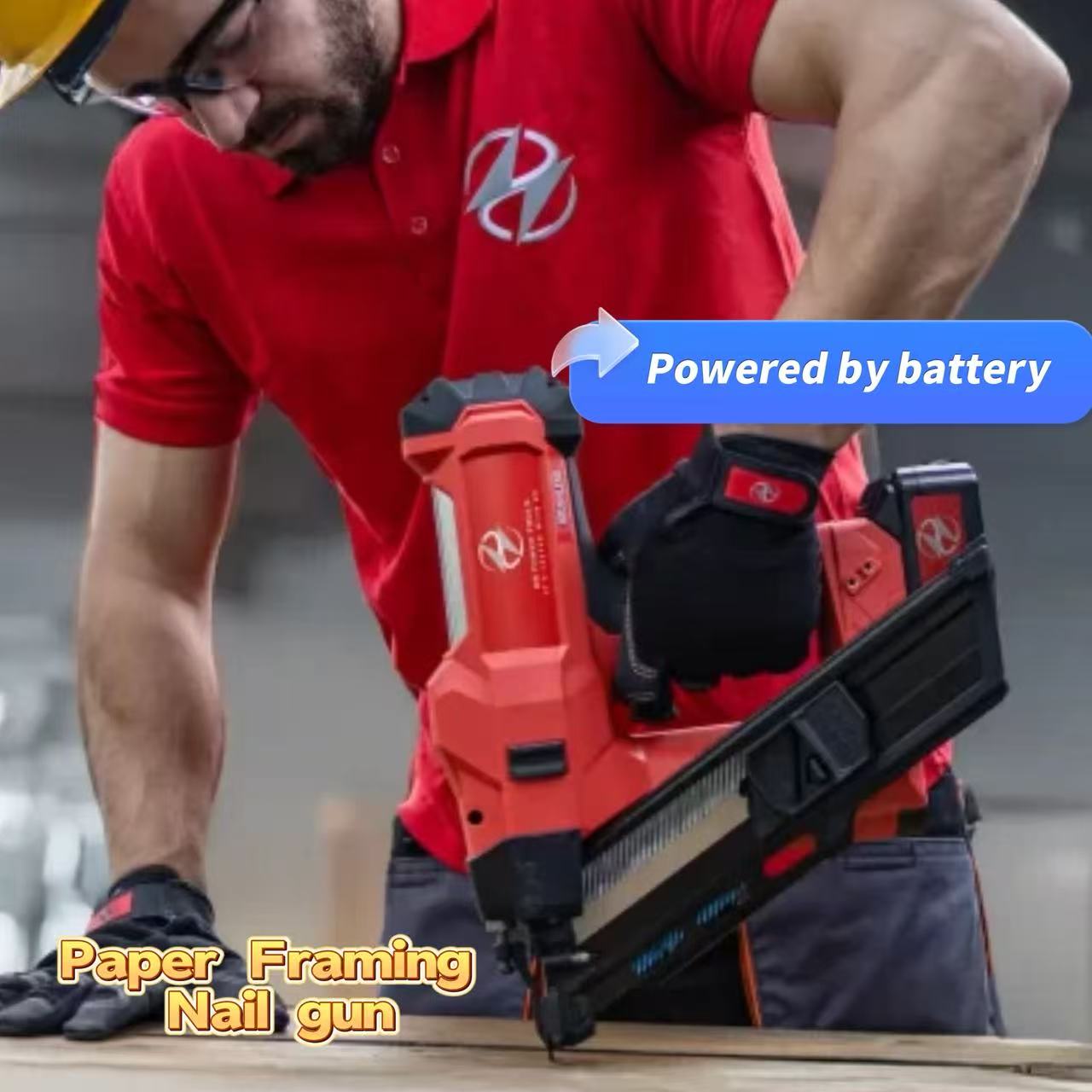 No Battery Only Tool kit 110joules rechargeable lithium battery nail gun industrial diy woodworking electric nail gun