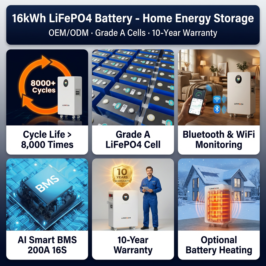 IP65 Waterproof Dustproof Large Capacity 15kwh Vertical Lifepo4 Solar Power System 51.2 Volt 300ah 314ah Lithium Ion Battery