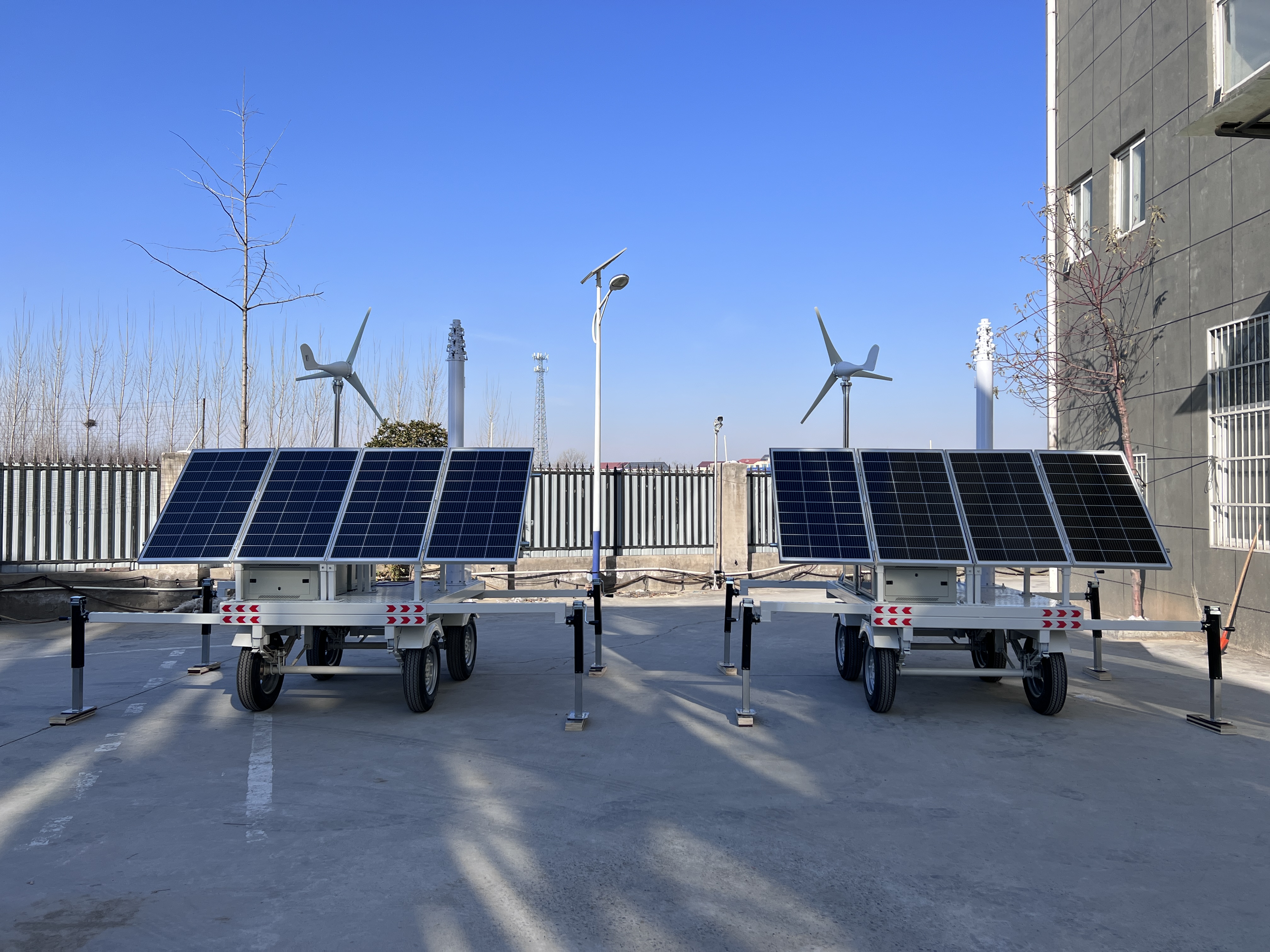 Outdoor Power Supply Mobile Solar Trailer With solar panel lithium battery powered trailer