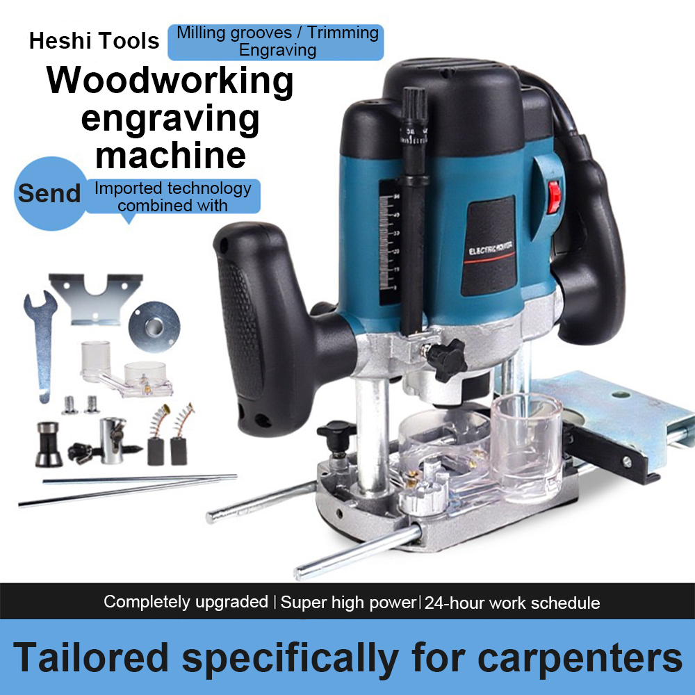 Industrial Grade Electric &amp; Battery-Powered Woodworking Router with Brushless Motor Variable Speed Engraving Machine