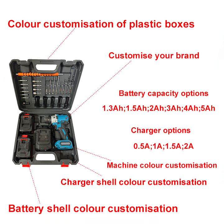 Tool Sets Professional Box Electric Impact Wrench Brushless Battery Torque Wrench Electric Wrench