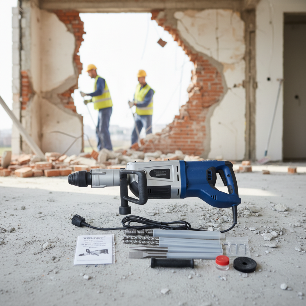 Electric Rotary Hammer Drill SDS 1700W Brushless Motor Shockproof Design High-speed Double Grips Heavy Duty Percussion Drill