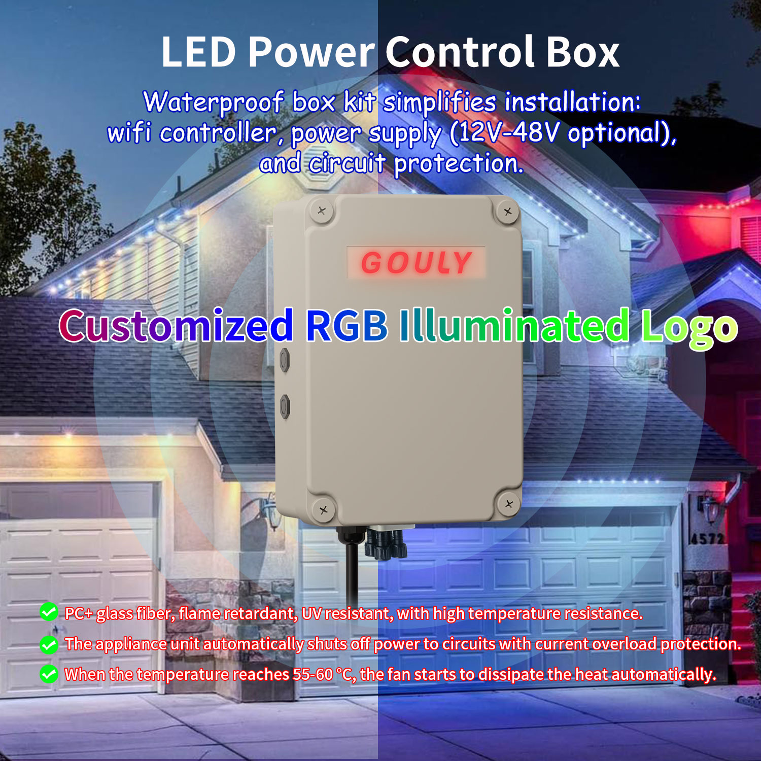 Gouly Customized Led Permanent Outdoor Lights Ip68 Dc12v 24v 36v Rgbw Chasing Color Permanent Track Light