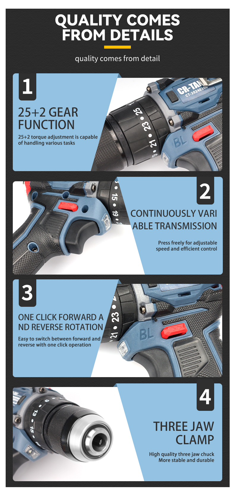 Smart LCD Display Brushless Drill
