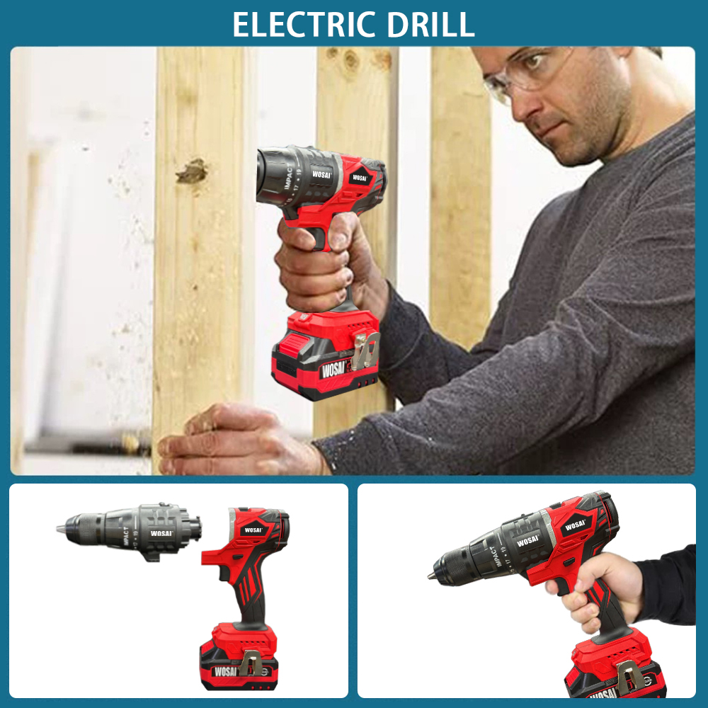 WOSAI Power Tools High Quality 18 Set Cordless Power Tools 21v 18v 6.0ah 5.0ah 4.0ah Compatible Lithium Ion Cordless Tools Set