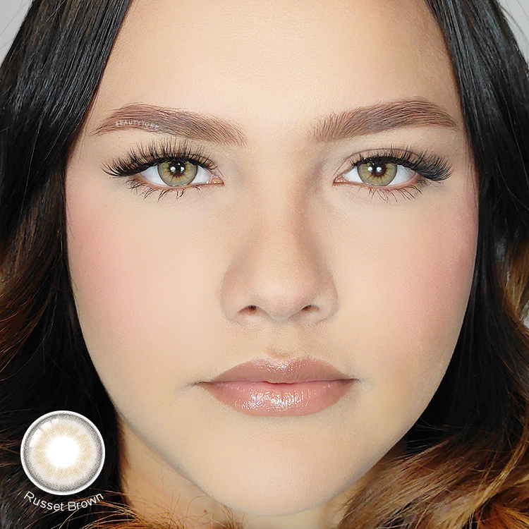 Russet Brown Contact Lenses Custom logo Fashion Style Non Prescription Color Eye Lens