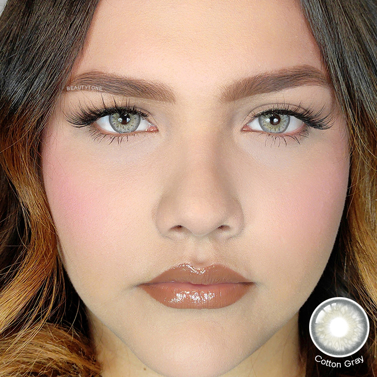 Cotton Gray Soft Eye Contact Lenses Grey Contacts on Brown Eyes Grey Lens