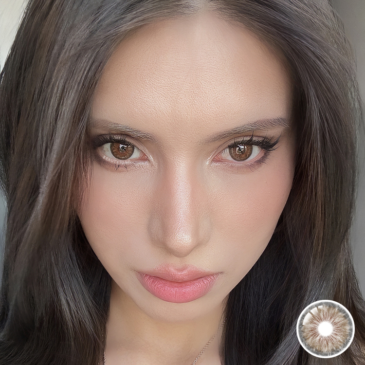 Colored Contact Lenses for Dark Brown Eyes Cleopatra Hazel Super Natural Look Soft Yearly Color Contact Lens