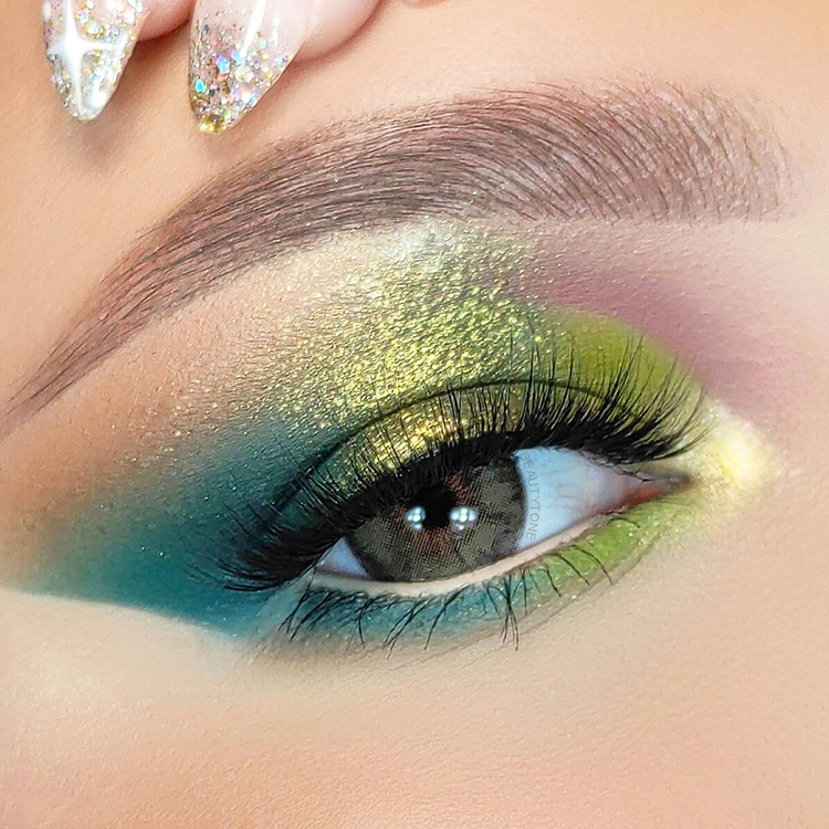 Eye Colored Contact Lenses Nasar Green Small Pupil 3 Tone Soft Yearly Wholesale Lentes De Contacto