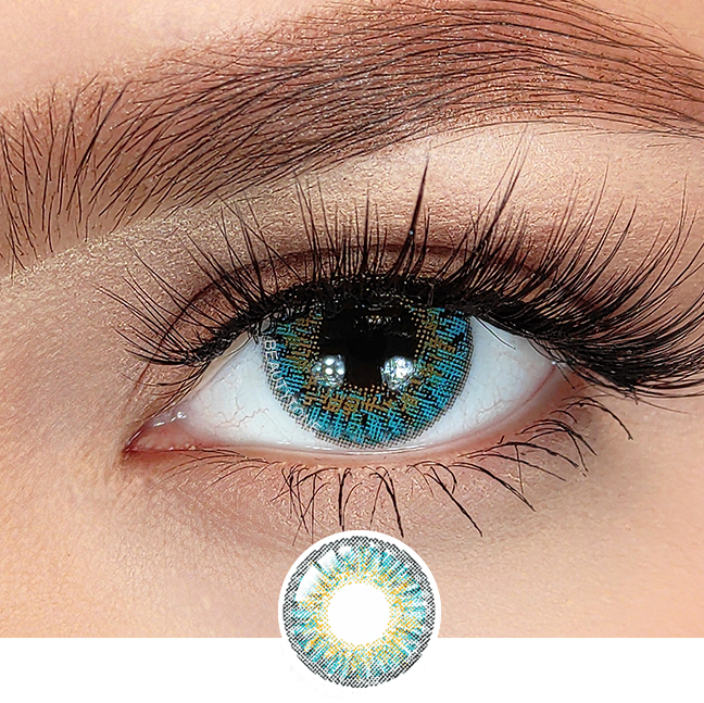 Turquoise Big Eye Contact Lenses 14.5 Accept Customs logo Contact Lenses