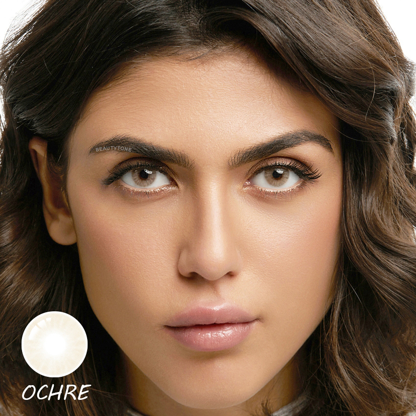 Wholesale Colored Contact Lenses for 1 Year Popular Comfortable HD Ochre 1 Tone Light Brown Hazel Natural Color Contact Lens