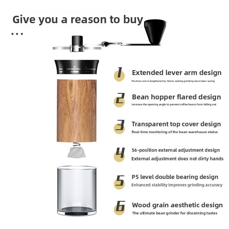 Manual coffee grinder with settings 30g capacity