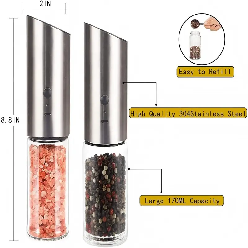 China Gravity Automatic Rechargeable Pepper Grinder Manufacturers, Factories