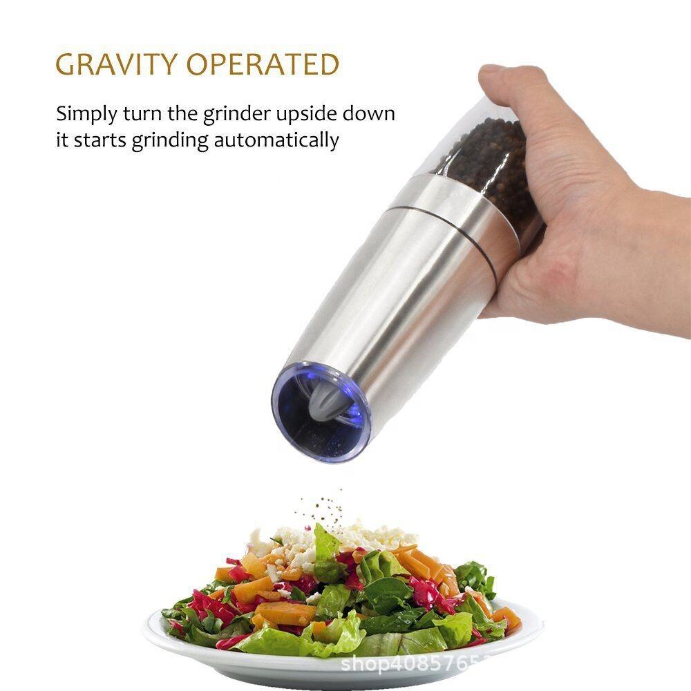 Electric Gravity Plastic Salt Pepper Grinder Set
