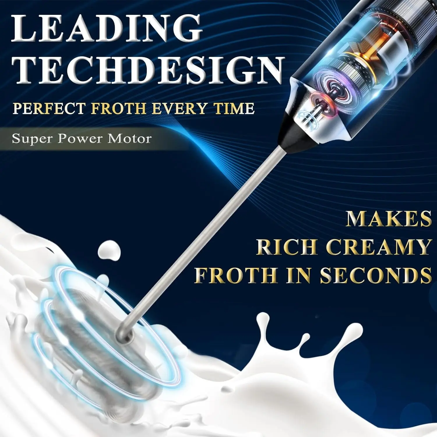Wholesale Rechargeable Drink Mixer Handheld Milk Frother for Coffee With 3 Speeds Electric Factories, Factory