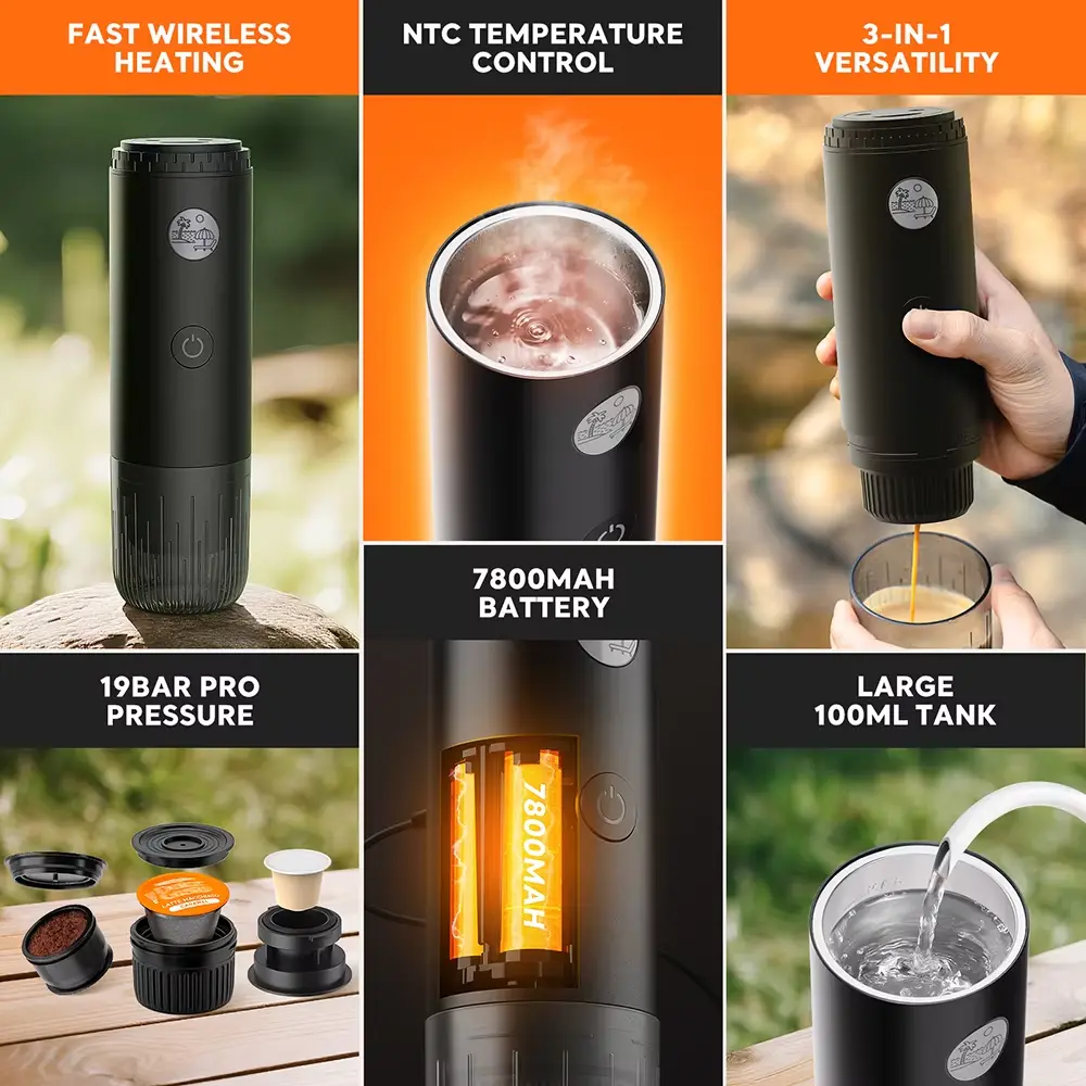 China Self-Heating Portable Electric Espresso Coffee Maker Machine for Travel with USB-C Manufacturer, Suppliers