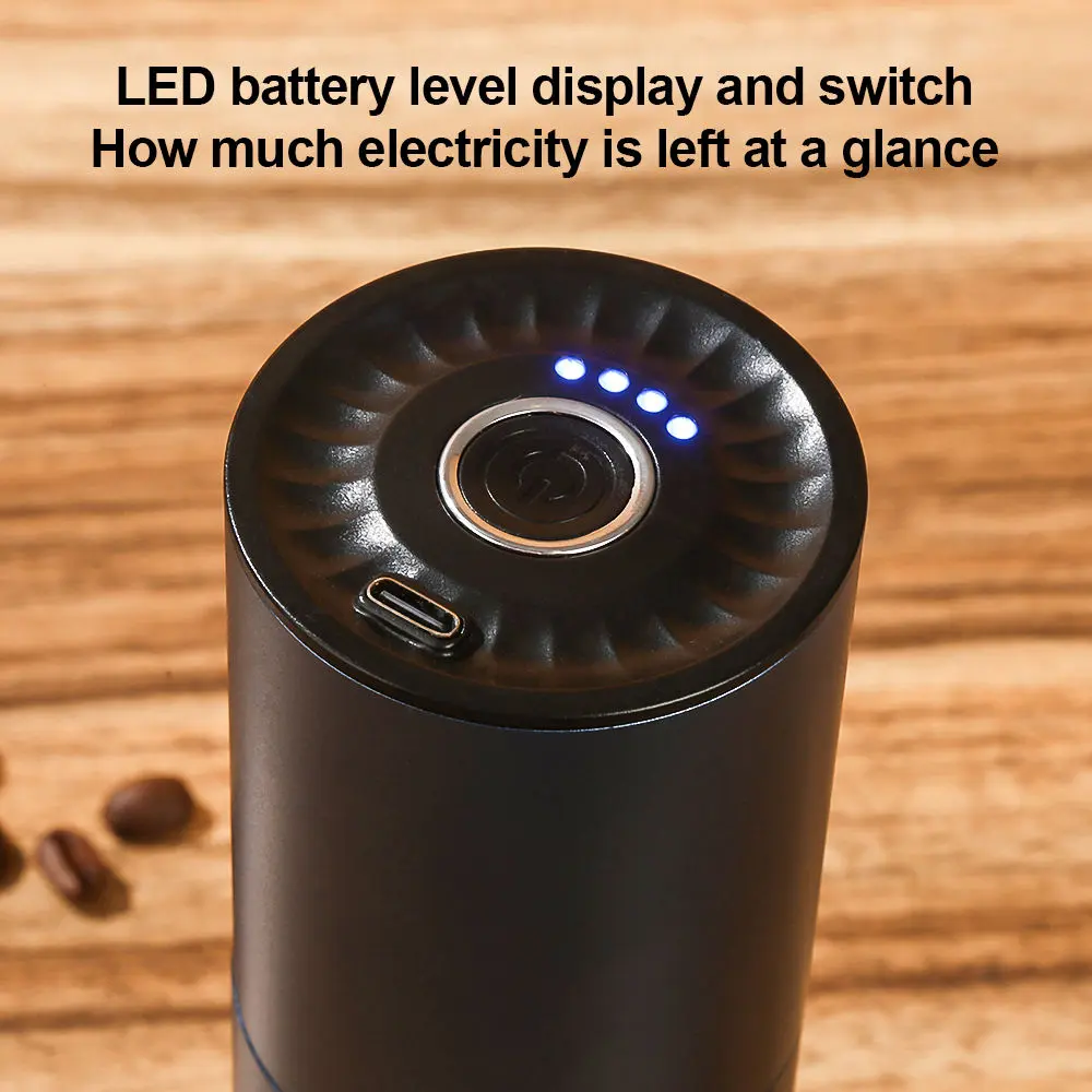 High-Quality Automatic Portable Burr Grinder Electric Coffee Grinder Aluminum Alloy Body Factories, Factory