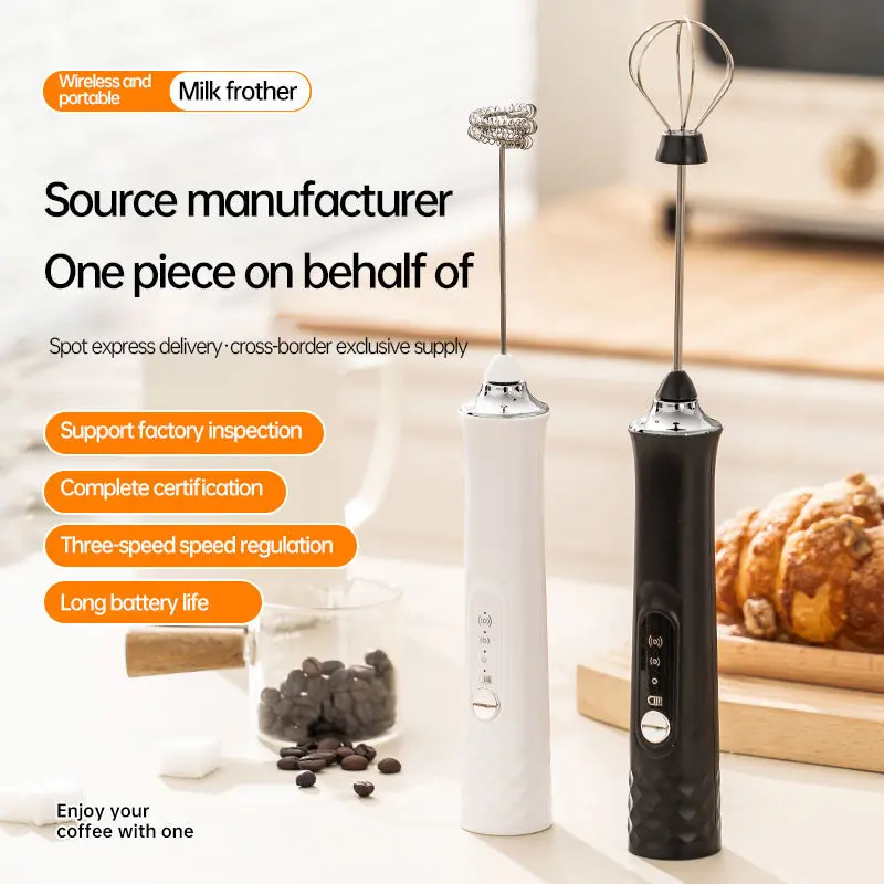 High-Quality Milk Frother with USB Charger 3 Speeds and 3 Stainless Steel Handheld Mixers Suppliers, Factories