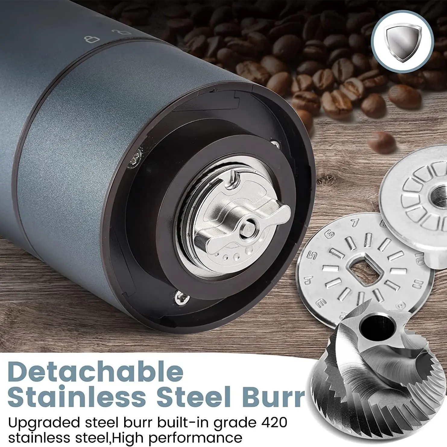 High-Quality Portable USB Rechargeable Cordless Turkey Coffee Grinder With Stainless Steel Burr Manufacturers, Suppliers