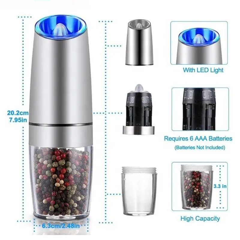 OEM Electric Gravity Salt and Pepper Grinder Set Suppliers, Factory