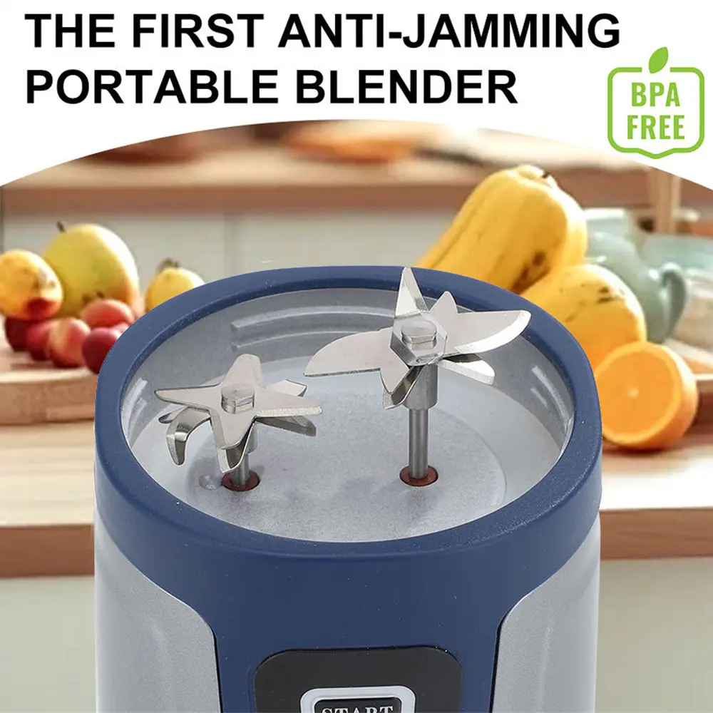 China New Design Double Blades 750 ML Household Portable Blender Household Fruit Mixer Supplier, Factories