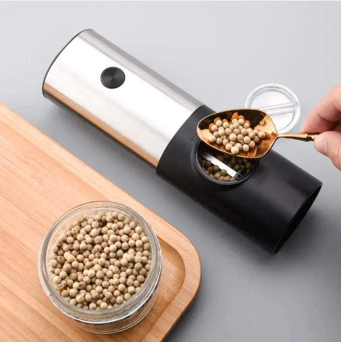 High-Quality Battery Powered Adjustable Electric Pepper Mill Coarseness with LED Light Manufacturer, Factories