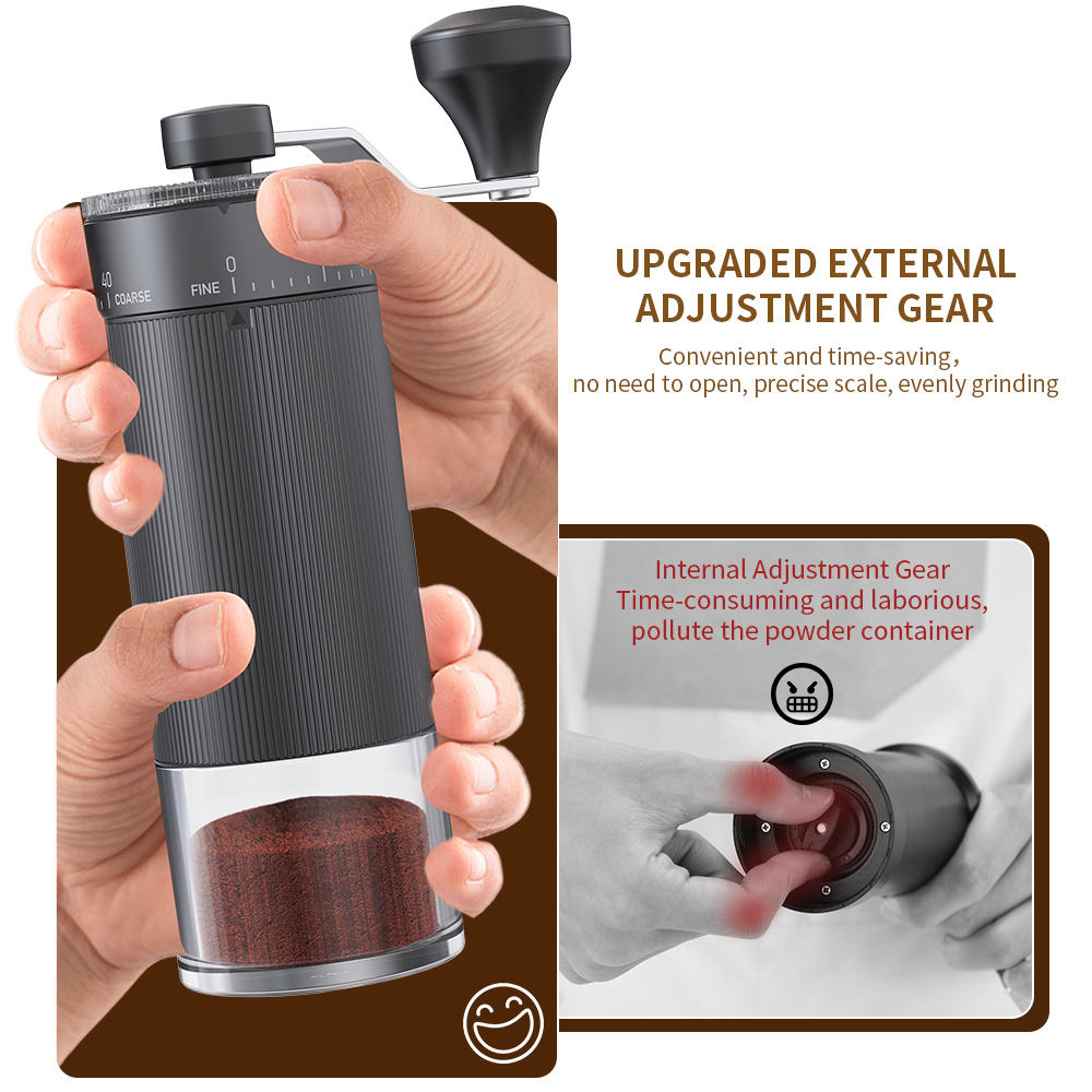Manual Coffee Grinder External Adjustment