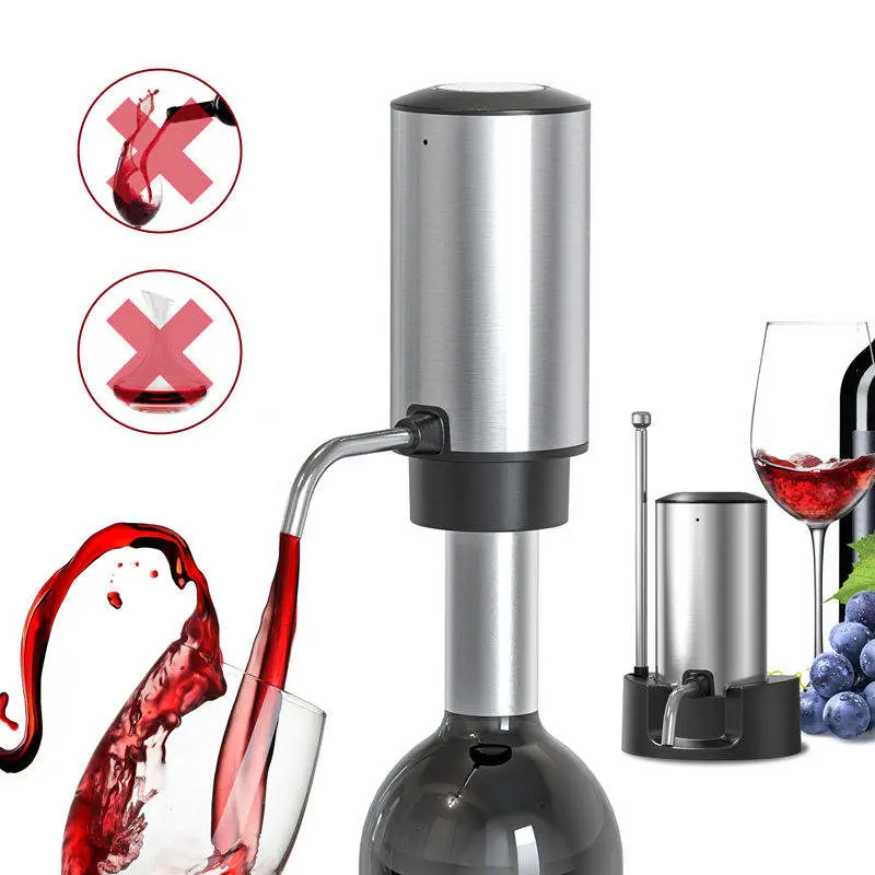 China Top Selling Air Pressure Auto Electric Wine Aerator Dispenser with Storage Base Manufacturer, Factories