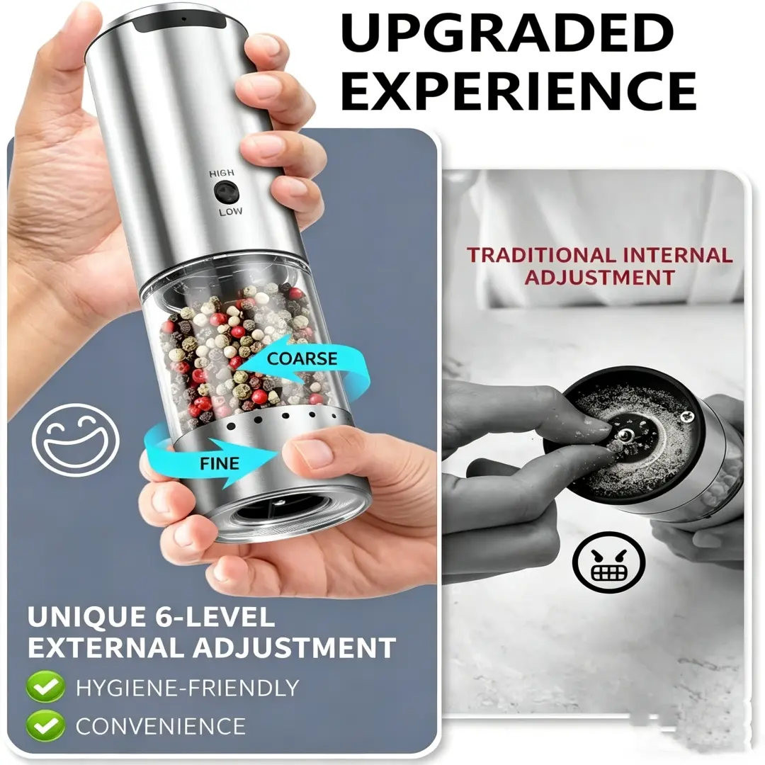 Wholesale New Adjustable Speed Electric Salt & Pepper Grinder Set with Plastic Body Factories, Factory