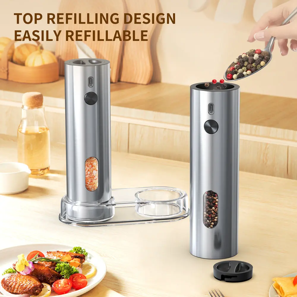 Wholesale 2Pack Electric Salt and Pepper Grinder Set USB Rechargeable Manufacturers, Factories