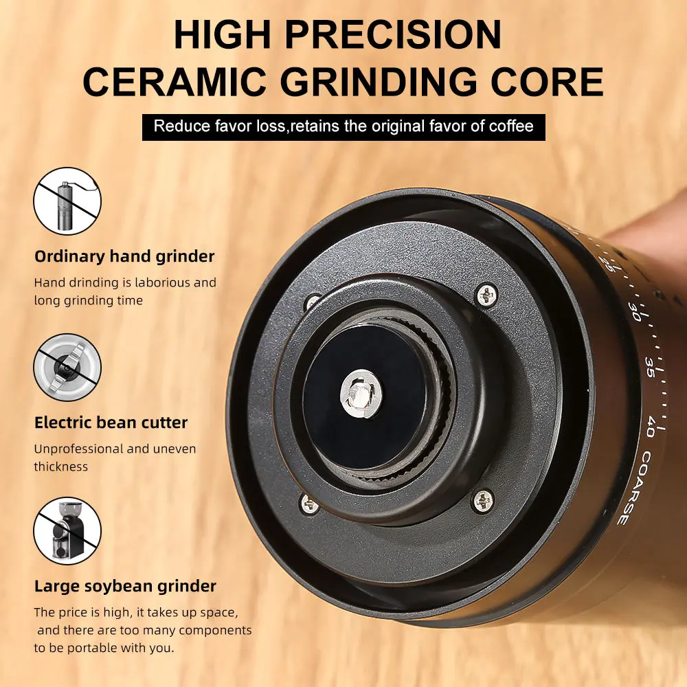 Wholesale New Smart Usb Drip Cafe Electric Coffee Bean Externally Adjustable Grinder Supplier, Factory