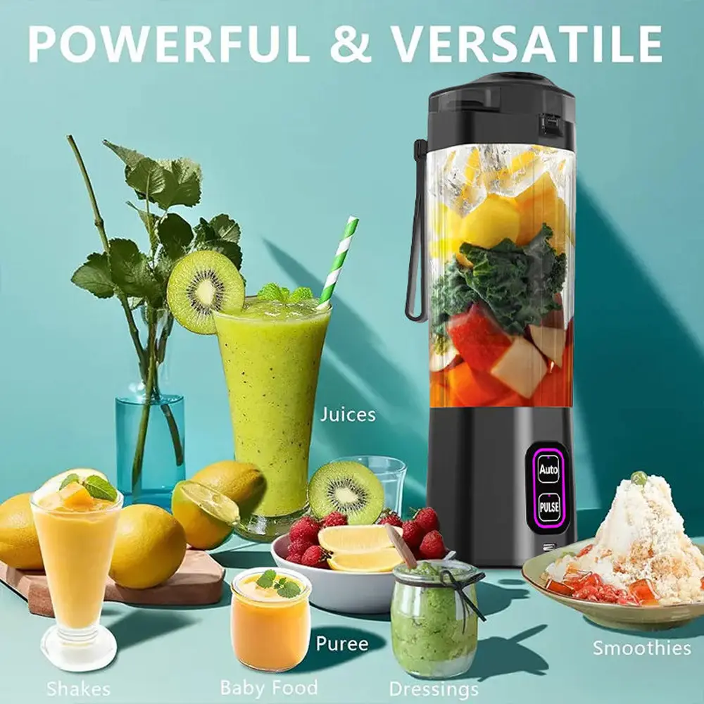 China 24 Oz 6000mah Shakes Automatic + New Pulse Function Type Juice Cup Rechargeable Blender Manufacturers, Supplier