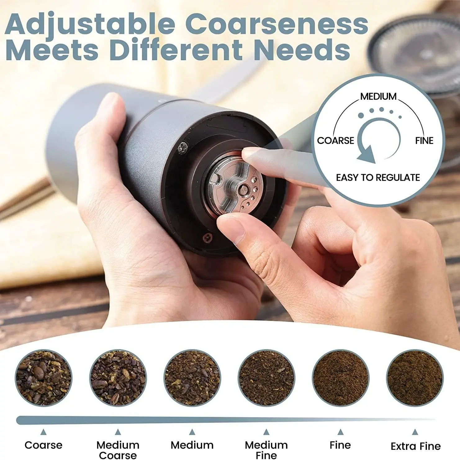 High-Quality Portable USB Rechargeable Cordless Turkey Coffee Grinder With Stainless Steel Burr Manufacturers, Suppliers