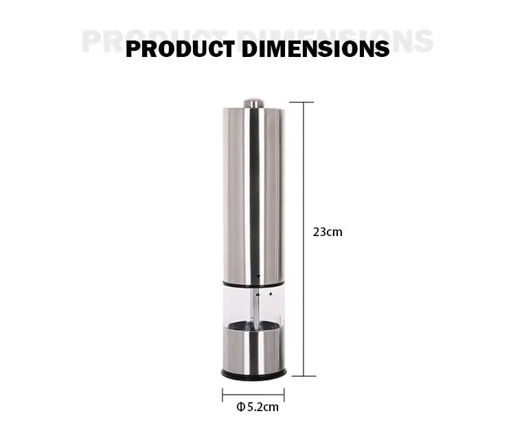 Wholesale Stainless Steel Ceramic Core Electric Adjustable Salt Pepper Grinder Set with Light Manufacturer, Factories